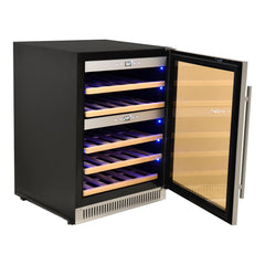 Vinovero 23-inch Dual Zone Wine Cooler with 40 Bottle Capacity and Stainless Steel Door