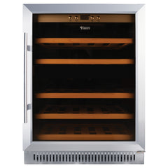 Vinovero: 23-inch Single Zone Wine Cooler with 51 Bottle Capacity and Stainless Steel Door