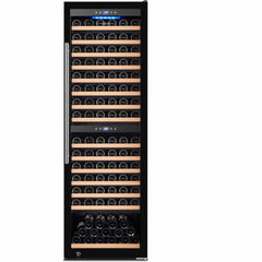 Vinovero: 27-inch Dual Zone Wine Cooler with 181 Bottle Capacity and Black Full Glass Door