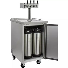 Kegco 24" Wide Cold Brew Coffee Four Tap Stainless Steel Commercial Kegerator
