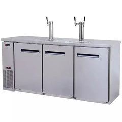 Kegco 72" Wide Triple Tap Stainless Steel Commercial Kegerator