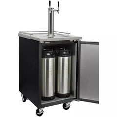 Kegco: 24" Wide Cold Brew Coffee Dual Tap Black Commercial Kegerator