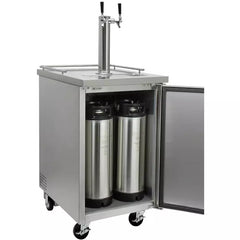 Kegco: 24" Wide Cold Brew Coffee Dual Tap All Stainless Steel Commercial Kegerator